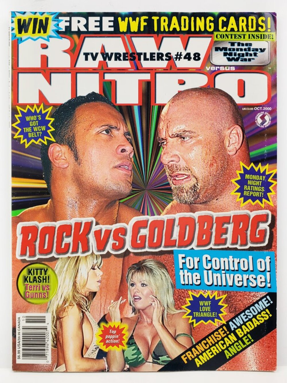 RAW Nitro TV Wrestlers Magazine 2000 Rock Goldberg Foley Sting WCW WWF Posters